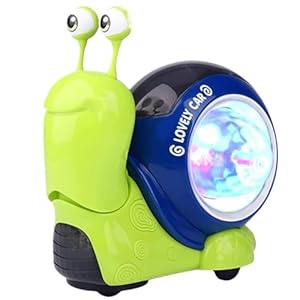 Snail Toy Disco Snail Toy Light Up Musical Crawling Toys Cute Crawling Snail Baby Toy with Avoid Obstacles Function for Toddlers Kids 3+