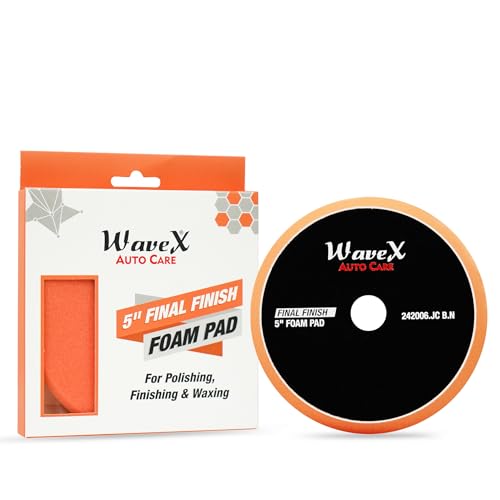 Image of Wavex 5-Inch Final Finish Foam Pad for Car | Low Profile 20mm Design for Extreme Performance | Ultra Soft Foam for High Gloss Shine | Compatible with DA & Rotary Polisher | Machine Washable & Reusable