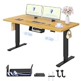 FLEXISPOT Scrivania Regolabile in Altezza 160x80 cm, 2 Motori, Piano Unico 25 mm, Memoria & Display Altezza, Ergonomica con Gestione Cavi, Ripiano Sottoscrivania, Ganci e Clip Fermacavi