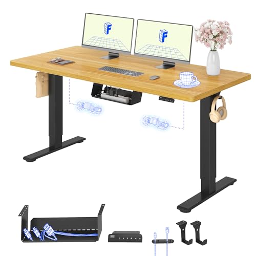 FLEXISPOT Höhenverstellbarer Schreibtisch mit 2 Motoren & 25MM EINTEILIGER Tischplatte 160x80 cm, Ergonomischer Bürotisch Elektrisch mit Kabelmanagement, Memory Funktion & Höhenanzeige