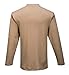 Portwest FR02 Bizflame Flame Resistant Henley Long Sleeve Sweatshirt Khaki, Small