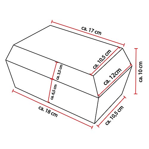 Bestlivings Haustiersarg, Tiersarg in vers. Größen, aus Wellkarton (biologisch abbaubar) - Tiersarg Bedruckt S - 200x125x95mm - Design: Herzen