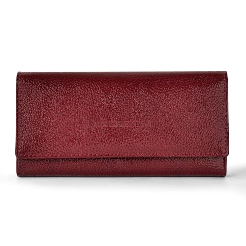 Image of Hayes London Ladies Purse for Women, Pure Leather Wallet, Gifts for Women, RFID Blocking Bi-Fold Clutch for Women (Verve Brown)
