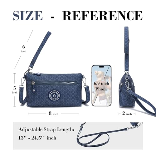 Image of Small Wristlet Wallets for Women Nylon RFID Cross body bag | Cell Phone Purse with Built-In Card Slots for Daily Outings