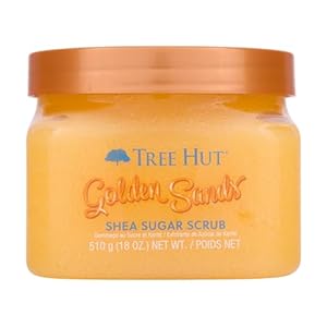 Tree Hut Golden Sands Shea Sugar Scrub, Exfoliating, Hydrating & Moisturizing Body Scrub with Shea Butter & Nourishing Essential Oils, Smooth & Soften Skin, 18 oz