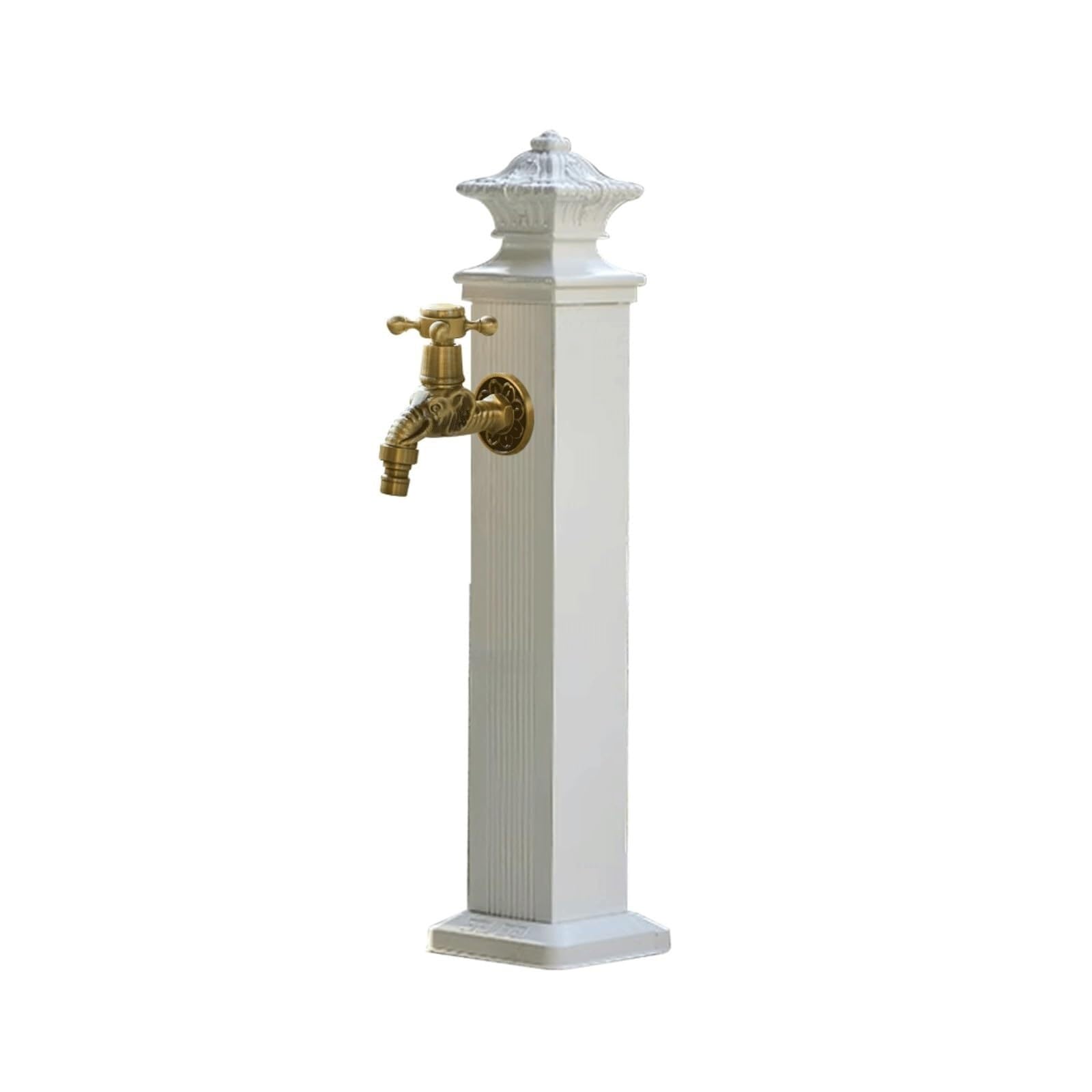 Vertical Antifreeze Garden Water Column Antique Water Fountain Hydrant with Brass Elephant Faucet,Classic Column Pedestal Water Tap(72x17cm)