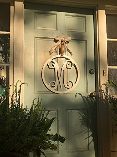 19 In. Letter M, Unfinished Circle Calligraphy Vine Monogram Wood Letter. For Your Diy Decor Such As Door Hanger, Wall Decor, Alphabet For Birthday, Wedding, Baby Shower, Nursery (M) #TOP1
