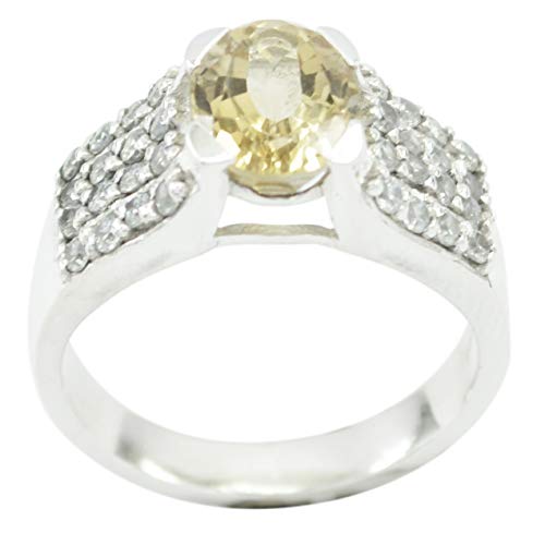 RIYO jaune bague argent 925 à porter au quotidien ou en soirée élégante