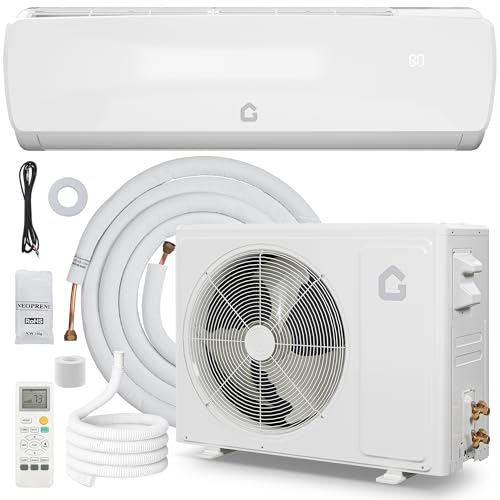 12000 BTU Mini Split Air Conditioner Heat Pump, 19 SEER2 208/230V Energy Efficient Inverter Ductless System Cools Up to 750 Sq.Ft, Pre-Charged Condens
