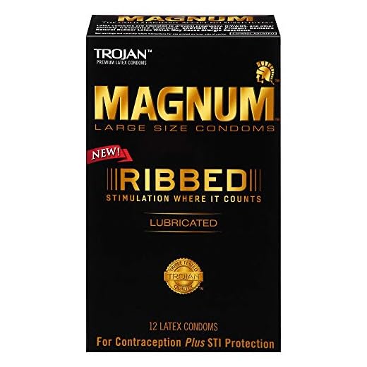 Trojan Magnum Large Size Condoms Ribbed Lubricated - 12 ct, Pack of 3
