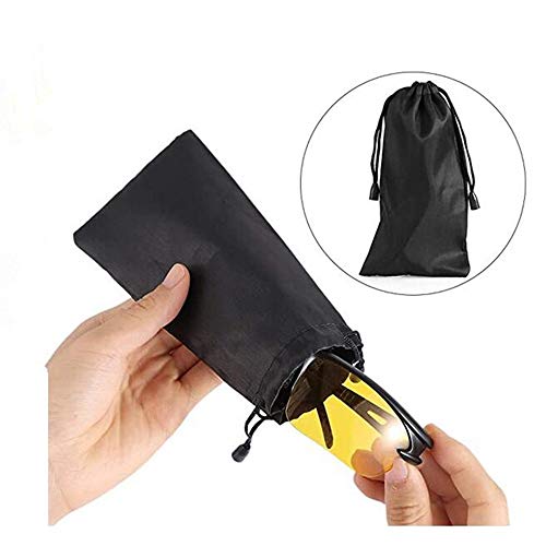 5 Pack Black Microfiber Sunglasses Glasses & Cell Phone Gadgets Accessories Sleeve Bag Pouch with Drawstring Closure for Cleaning, Protection, Storage bag