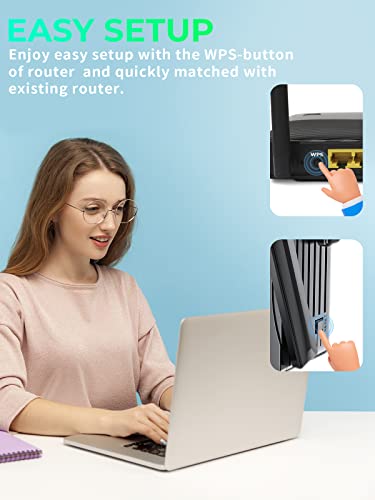 WiFi Extender Signal Booster for Home, 2.4Gb/s Speed Longest Range Up to 12,000sq.ft, Dual Band Extendtecc 2024, Internet Repeater with Ethernet Port, Quick Setup