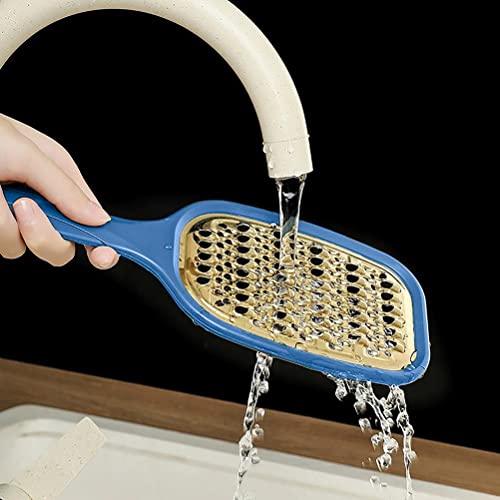 Rallador multifuncional de acero inoxidable con mango ergonómico azul miniatura 2