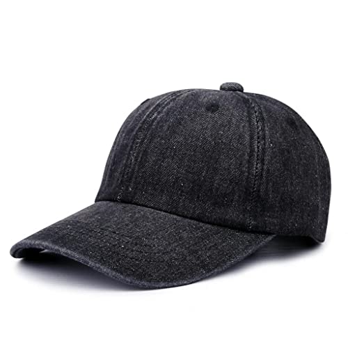 Casquette en jean style cowboy à effet délavé avec visière incurvée rétro pour look décontracté