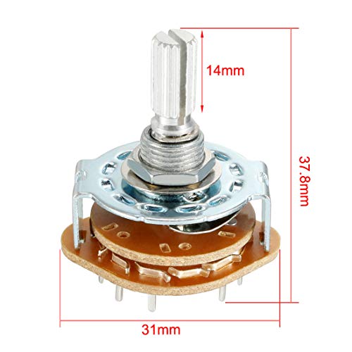 uxcell 2P6T 2 Pole 6 Throw 1Deck Band Channel Rotary Switch Selector ...
