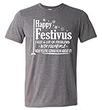 Zepp Tees Festivus Miracle Shirt Seinfeld Christmas Meme Feats of Strength Grey XL