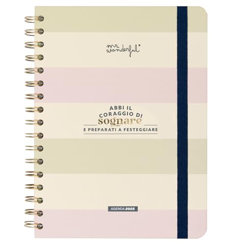 Mr. Wonderful 2025 Planner - A5, 17 x 22.6 x 2.1 cm, 160 Pages, Strips, Horizontal Lines, Adult, Office Product