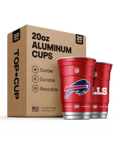 Top Cup NFL Buffalo Bills Aluminum Party Cups, 20oz, 20 Count