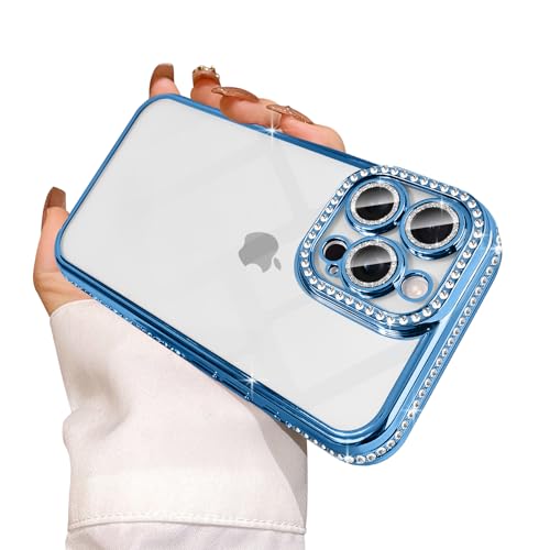 Coque paillettes iPhone 16 Pro Max bleue pour le quotidien stylé