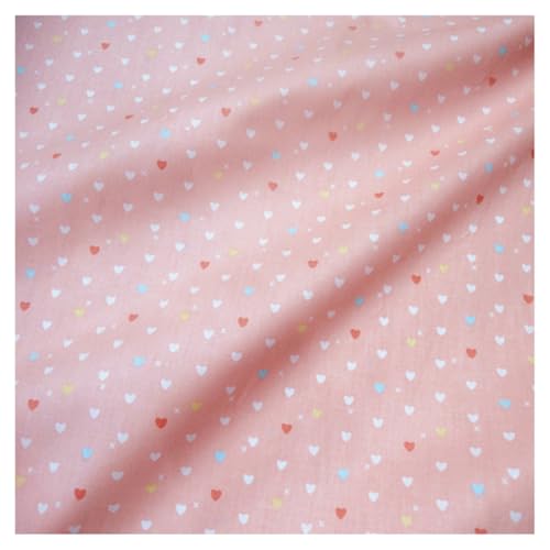 AMateschitz Tissu en coton vendu au mètre - Tissus pour la couture - Paquets de tissus imprimés - Tissu en coton pur avec motif cœur - Vintage - Fleurs - Patchwork - Pour vêtements DIY - Couture