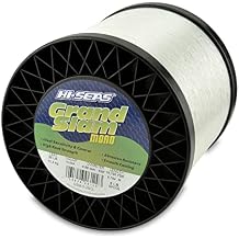 HI-SEAS Grand Slam Monofilament Fishing Line - Strong & Abrasion Resistant in Clear, Pink, Green, Smoke Blue, Fluorescent Yellow Freshwater & Saltwater - 5 lb Spool