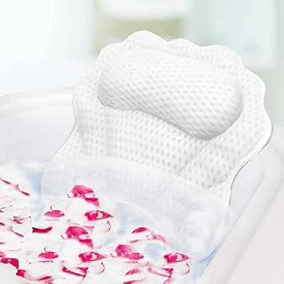 Bath Pillow RUVINCE Ergonomic Luxury bathtub pillow with head,Neck, Shoulder and back support, 4D bath pillows for tub with 6 Powerful Suction Cups, Fits all Bathtub, Spa Tub, Hot Jacuzzi