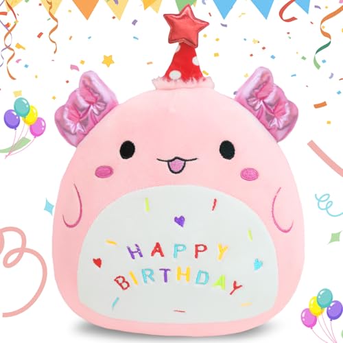 AMFUN 9 Pulgadas Muñeco de Peluche de Unicornio Relleno, 22CM Happy Birthday Peluche de Unicornio Relleno, Suave de Animales Muñecas Juguetes Regalo, para Regalar a Mejores Amigas (Rosa) AMFUN 9 Pulgadas Muñeco de Peluche de Unicornio Relleno, 22CM Happy Birthday Peluche de Unicornio Relleno, Suave de Animales Muñecas Juguetes Regalo, para Regalar a Mejores Amigas (Rosa)