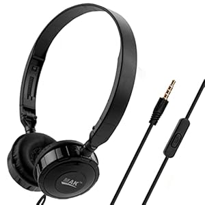 MMAK MK-809 Over-Ear Wired Stereo Headphones, Lightweight, Deep Bass & in-Built Mic, Headset with Comfortable Ear…
