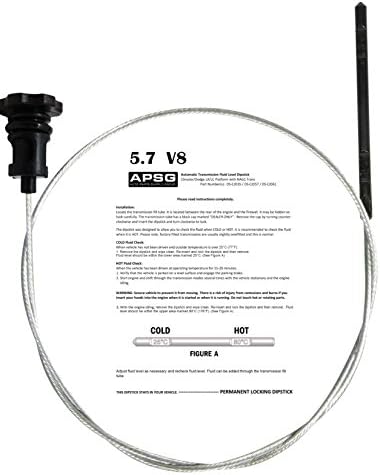 for: CHRYSLER, DODGE JEEP | W/ 5.7 L HEMI V8 | TRANSMISSION FLUID DIPSTICK TOOL | Automatic Transmission Dip stick | PERMANENT LOCKING | with and NAG1 / W5A580