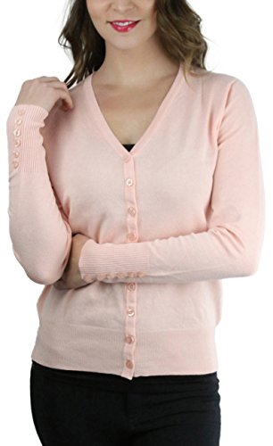 Image of ToBeInStyle Women's Long Sleeve Button Down V-Neck Cardigan