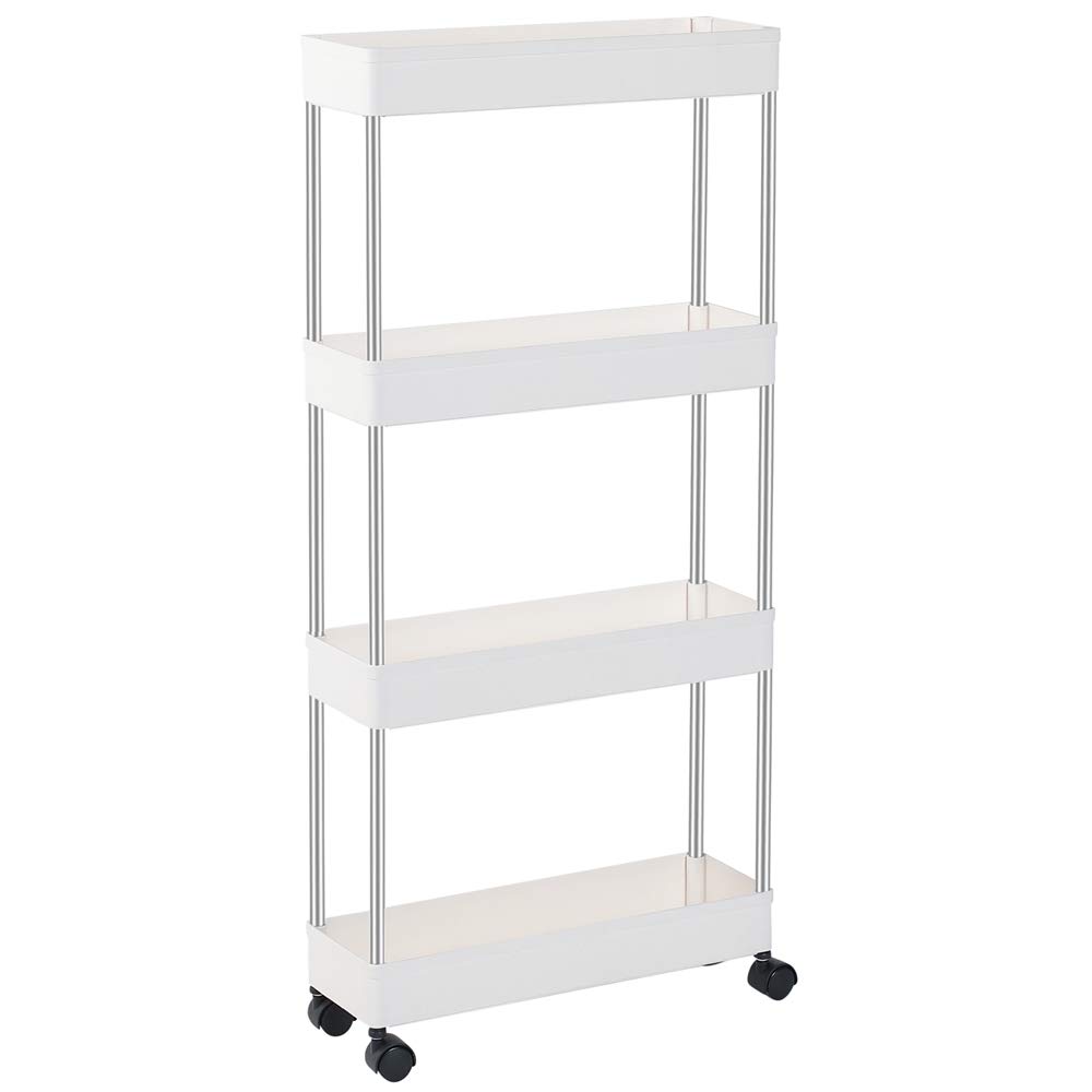 Buy exilot 4 Tier Slim Storage Cart Narrow Shelving Unit Organizer