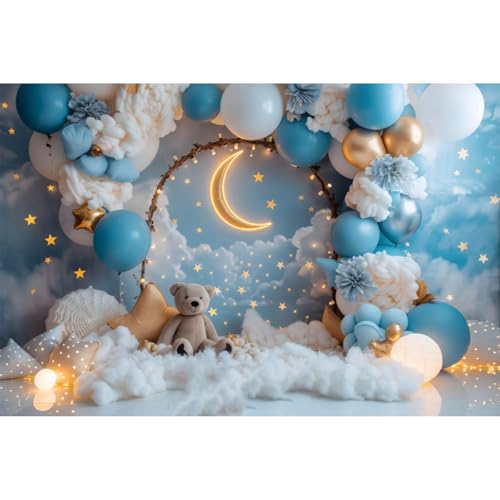 Fondo fotográfico YongFoto Moon Stars 7x5ft miniatura 1