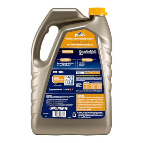 Image of PEAK OET Extended Life Gold Concentrate Antifreeze /Coolant for North American Vehicles, 1 Gal.