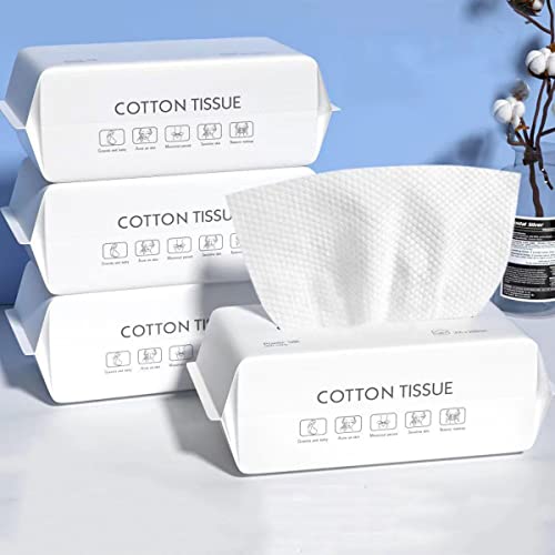 Tempaky 4 pacotes de toalhas de rosto descartáveis, panos macios para limpeza facial, lenços umedeci