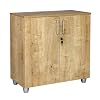 Furni24 Boekenkast met Slot, Houten Opbergkast voor Kantoor en Thuis, 2 Sleutels, Metalen Scharnieren, 1 houten kast met…