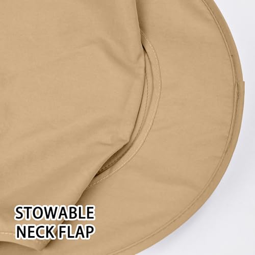 Image of Sun Hats for Men Women Fishing Hat UPF 50+ Breathable Wide Brim Bucket Hats Summer UV Protection Safari Hat with Neck Flap