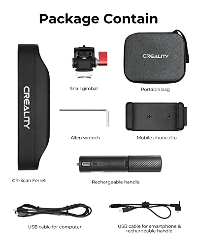 Creality Cr-Scan Ferret 3D Scanner, Asic 30 Fps 3D Scanner For 3D Printing, Portable Up To 0.1Mm Precision 3D Scanner With Rgb Color Camera #TOP6