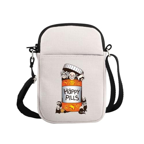 G2TUP Mustelid Magic Gift Happy Ferret Crossbody Bag Ferret Mom Travel Bag Pet Enthusiasts Gifts (Happy Ferret S)