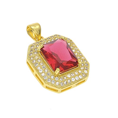 Collier hip hop d'exception et pendentif aux strass rouge et noir pour un look premium