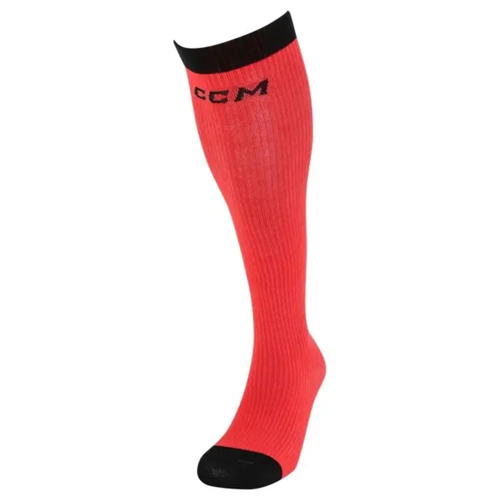 Ccm Men's Red Socklinerk Senior Hockey Socks, Osfa 37-46, One Size