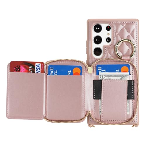 Hamany Crossbody Wallet Case for Galaxy S24 Ultra -Rose Gold by Hamany - Used condition - Image 5