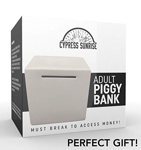 Piggy Bank For Adults - Must Break To Access Money | Ceramic Savings Bank To Help Budget And Save For Vacation Wedding Or Child's College Fund | Money Saver Box With One Small Opening | Birthday Gift #TOP5