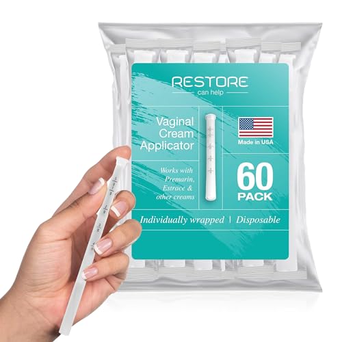 BPA FREE- Made in USA- Disposable Vaginal Applicators Comfort Tip Threaded Applicator Sealed for Hygiene. Fits Estrace Preseed Premarin & Most OTC Creams Gels and Lubricants- 60 Applicators