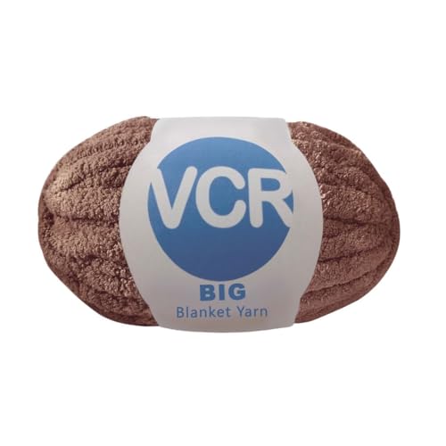 Image of VCR Dark Brown Yarn, 200 Grams Big Chunky Hank, 22 Meters Length, Suitable for Knitting Blankets and Pillows, 100% Polyester Yarn Ball for Crochet DIY, Soft Threads, Pack of 1