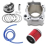 CHJMGMD Motorcycle Parts Motorcycle Bore Size 77mm Air Cylinder Block & Piston Kit & 1m Blue Oil...