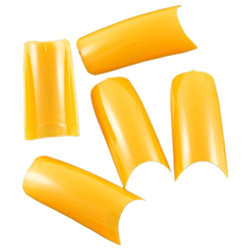 enForten 500pcs Yellow Acrylic Style Artificial Half French False Fake