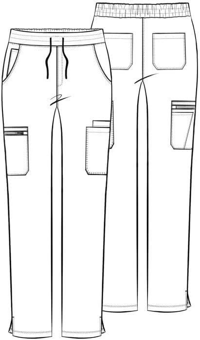 Kitmaz Scrub Pants for Women, Mid Rise Stretch Anti-Wrinkle Skinny Straight Leg Cargo Pants with Yoga Waistband & 10 Pockets - Image 6