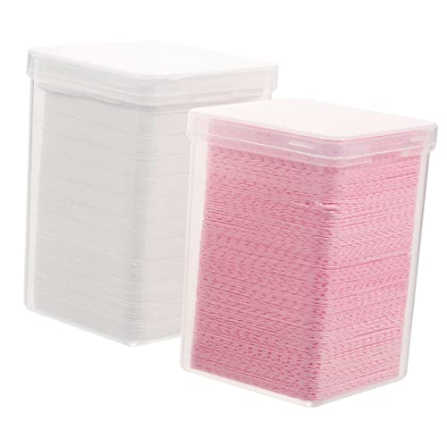 BESTYASH 2 Boxes Lash Extension Eyelash Nail Polish Pads No Lint for Gel Polish Removal Nail Cleaning Makeup
