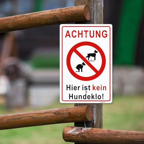 Goodvia Hundekot Verboten Schild mit Pfahl Aluminium Hier Bitte Nicht Hundekot Verboten Aluminium 20x30cm (Format A4) von Goodvia