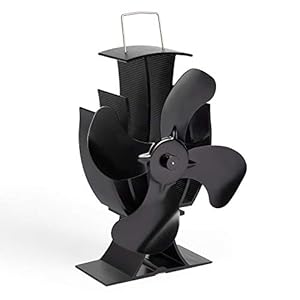 VonHaus Stove Fan – Log Burner Fan with 4 Blades, Heat Powered Fan for Wood/Log Burners, Fireplaces, Stove Heaters…